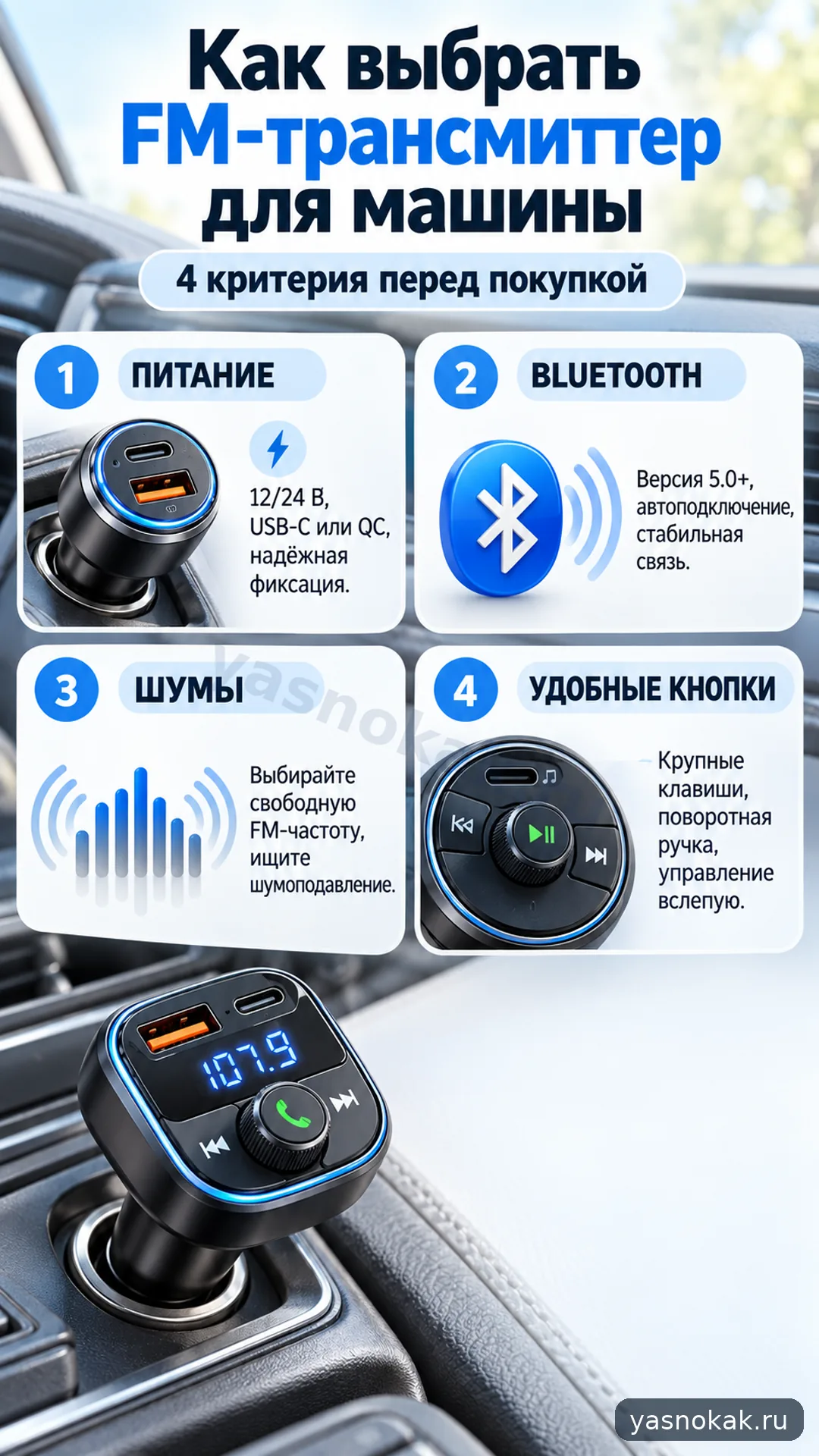 Схема: Как выбрать FM-трансмиттер для машины