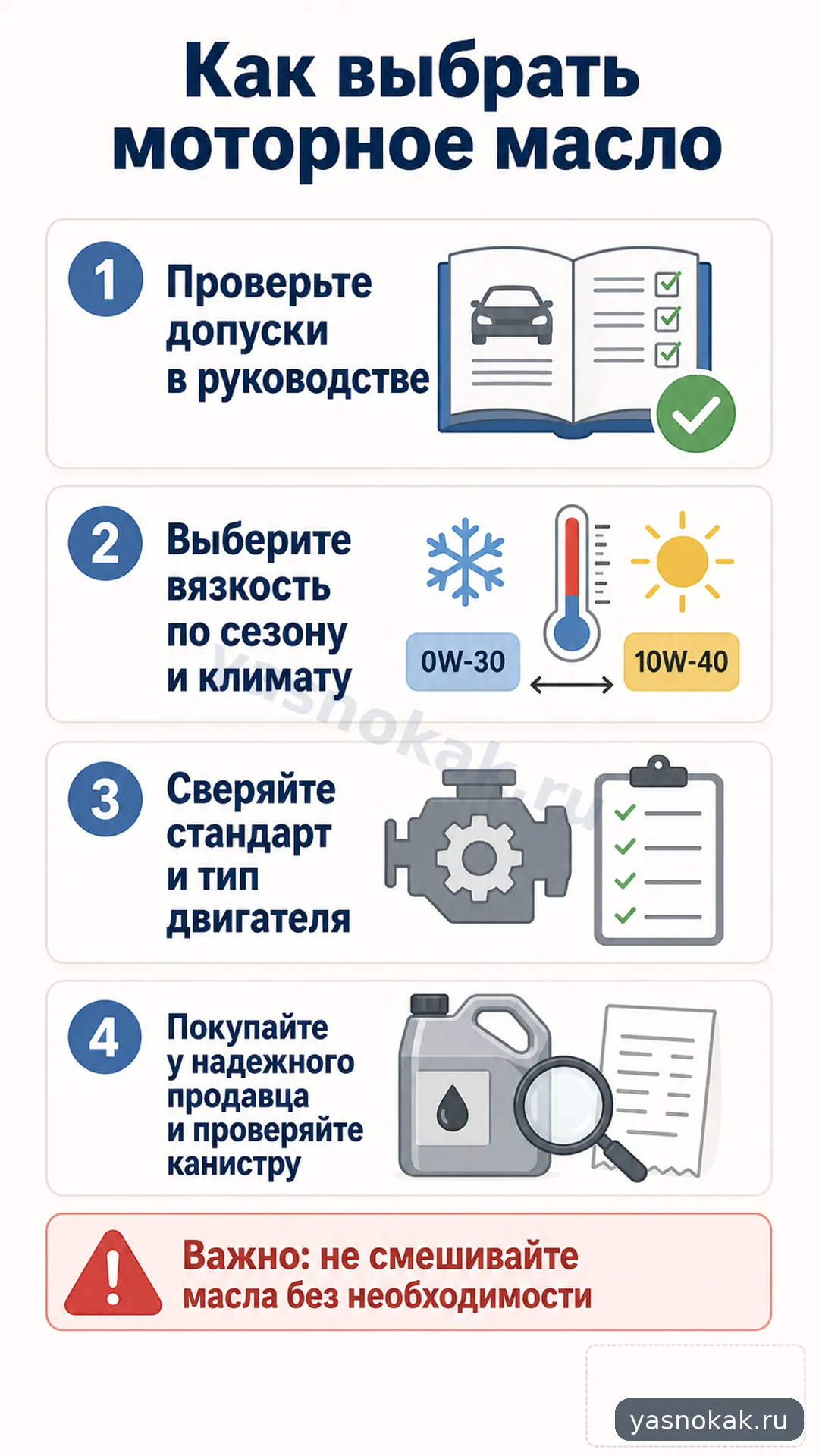 Схема: Как выбрать моторное масло