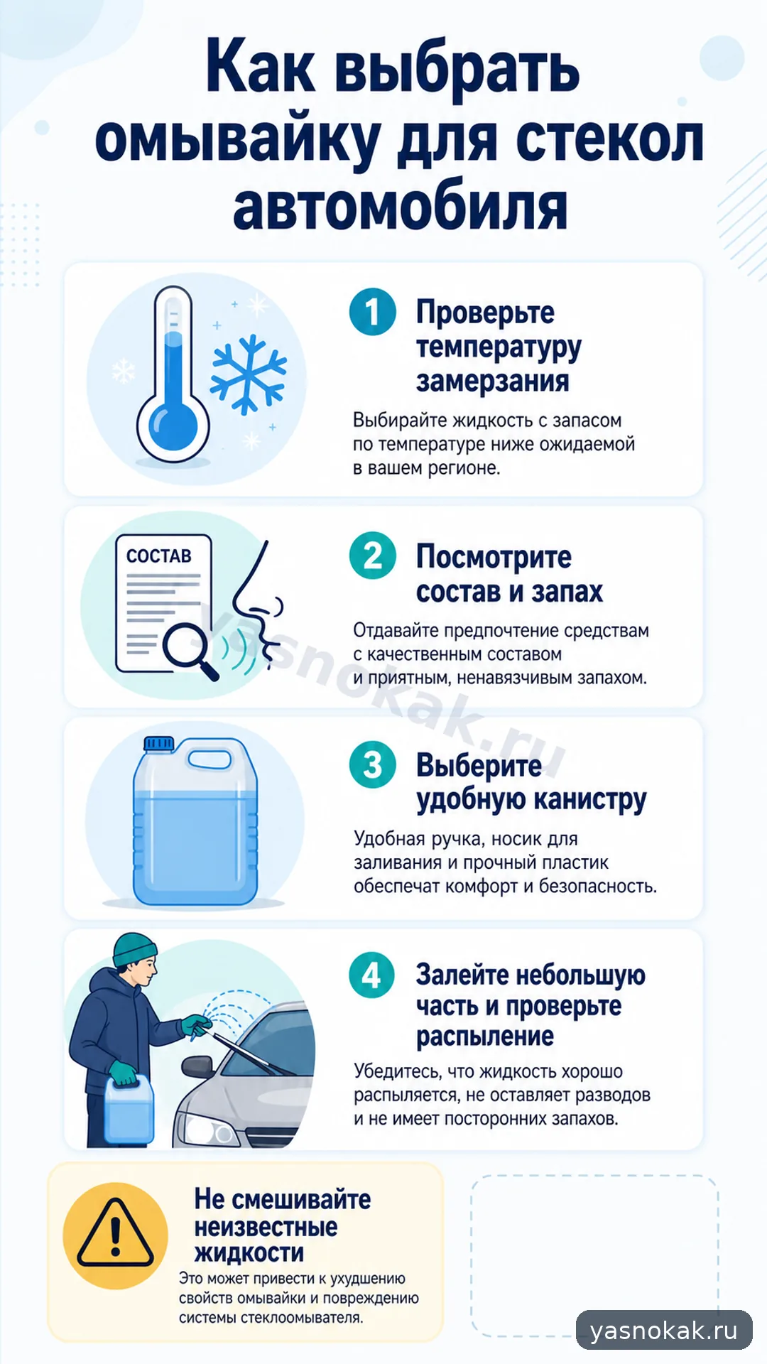 Схема: как выбрат омывайку для стекол автомобиля