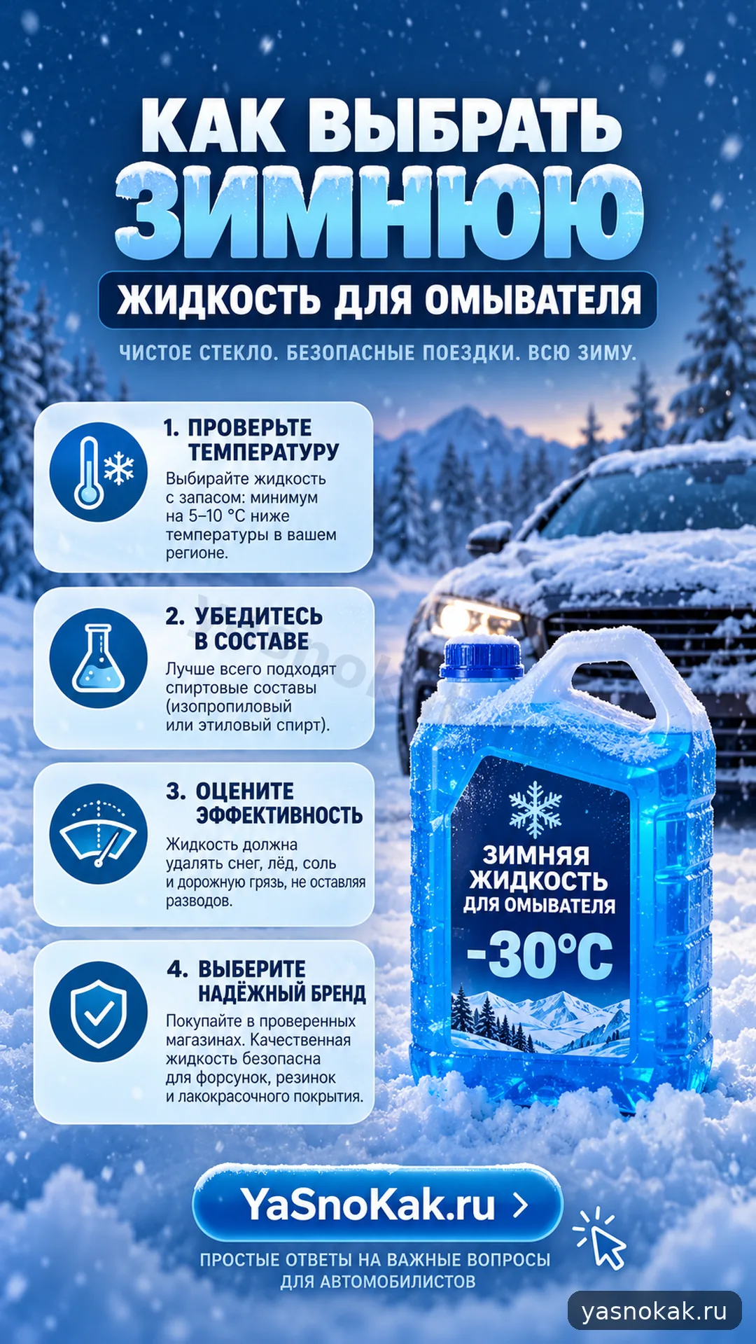 Схема: Как выбрать зимнюю омывайку