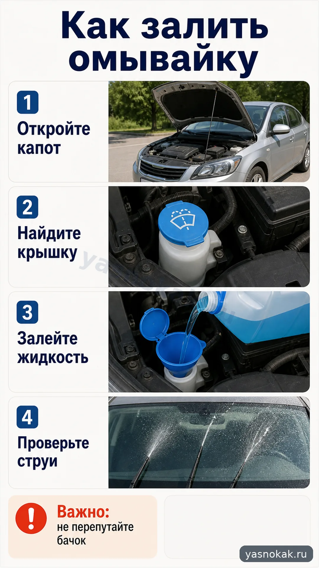 Схема: Как залить омывайку в машину