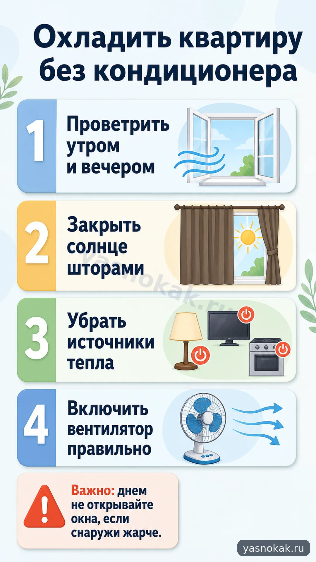 Схема: Как охладить квартиру в жару без кондиционера