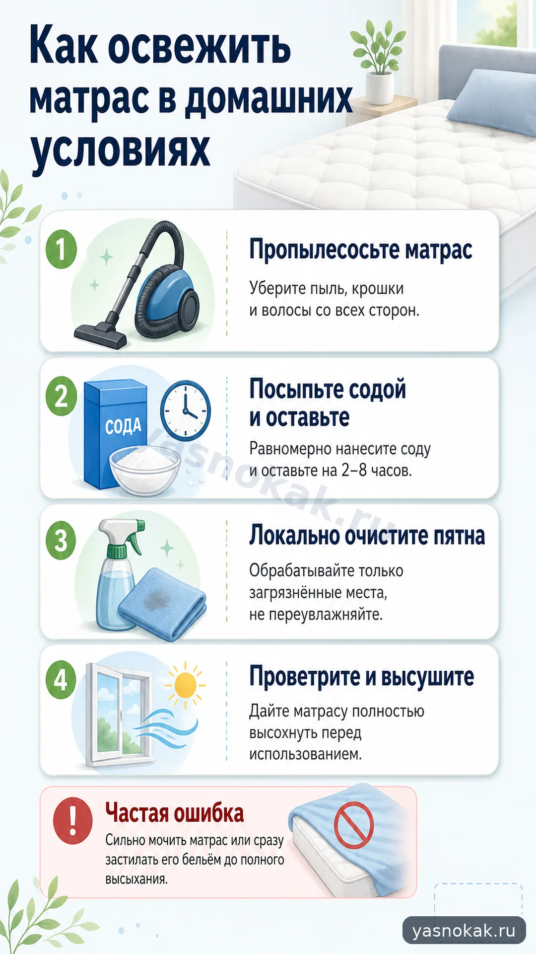 Схема: Как освежить матрас в домашних условиях