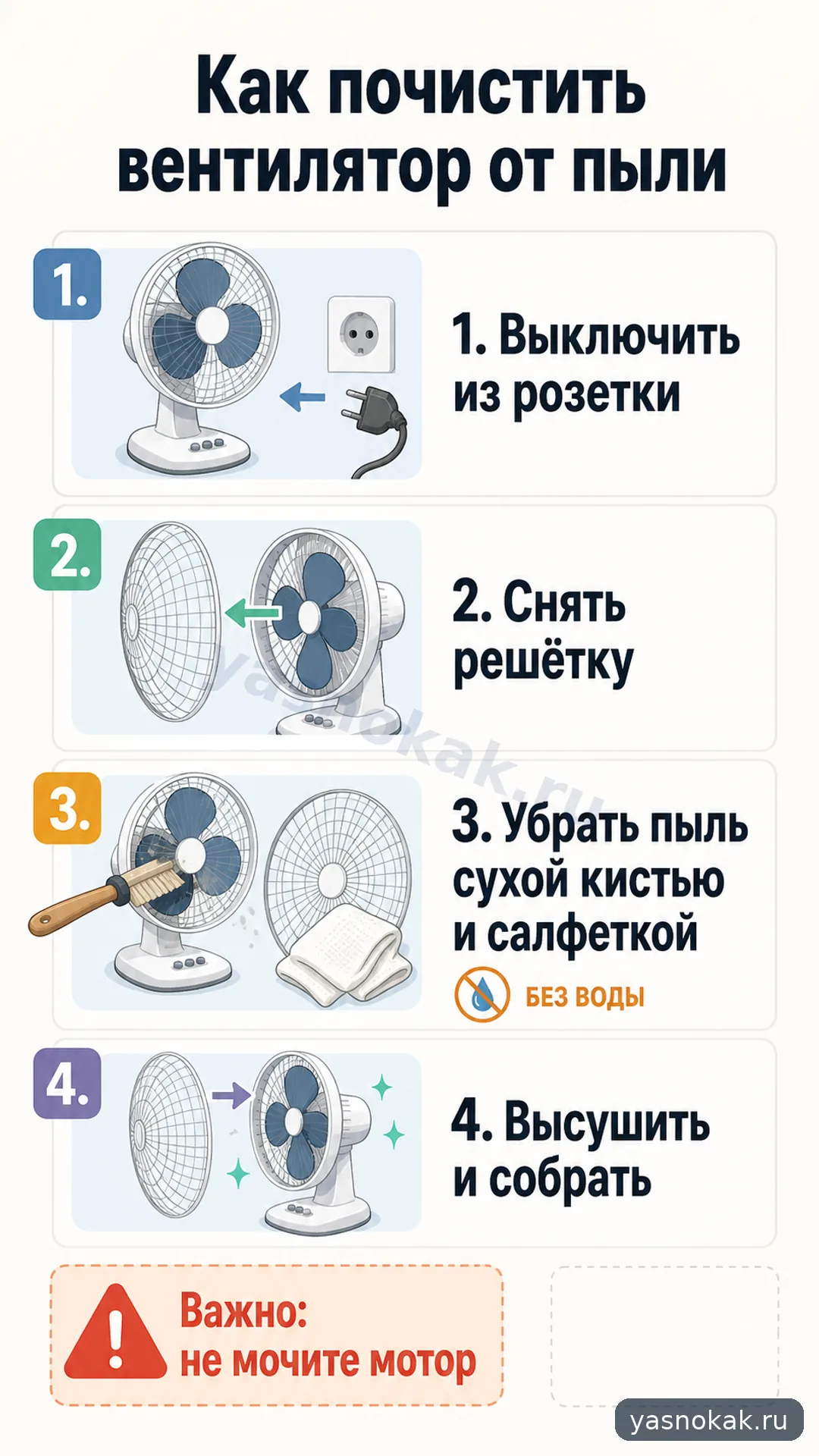 Схема: Как почистить вентилятор от пыли