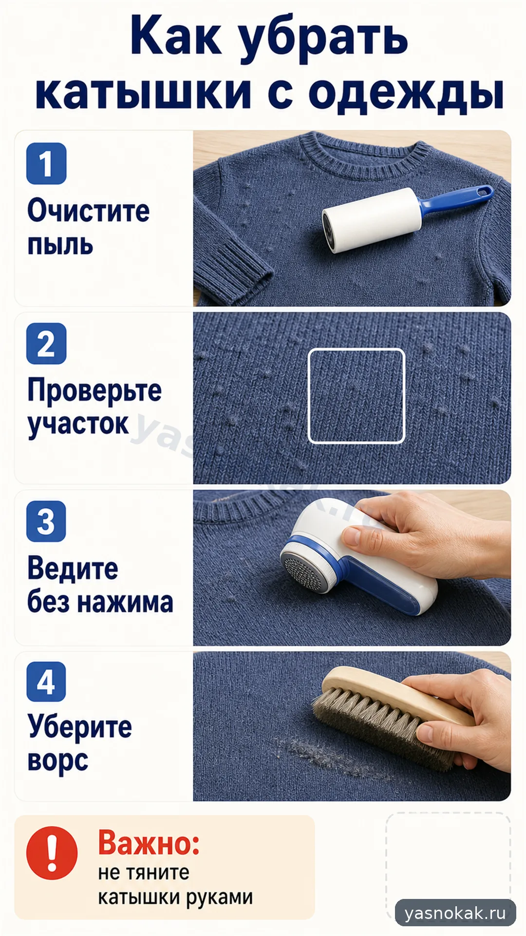 Схема: Как убрать катышки с одежды