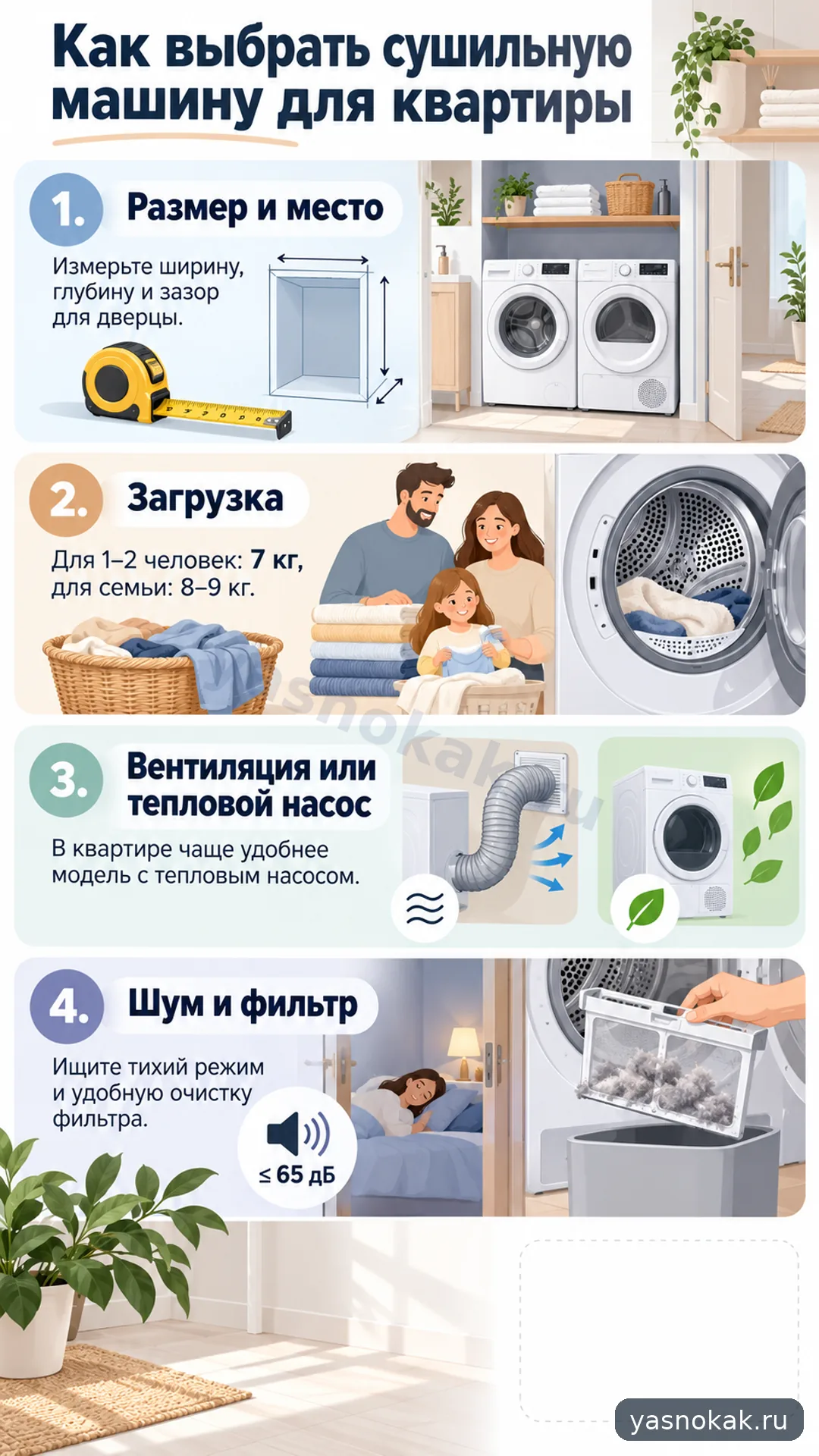 Схема: Как выбрать сушильную машину для квартиры