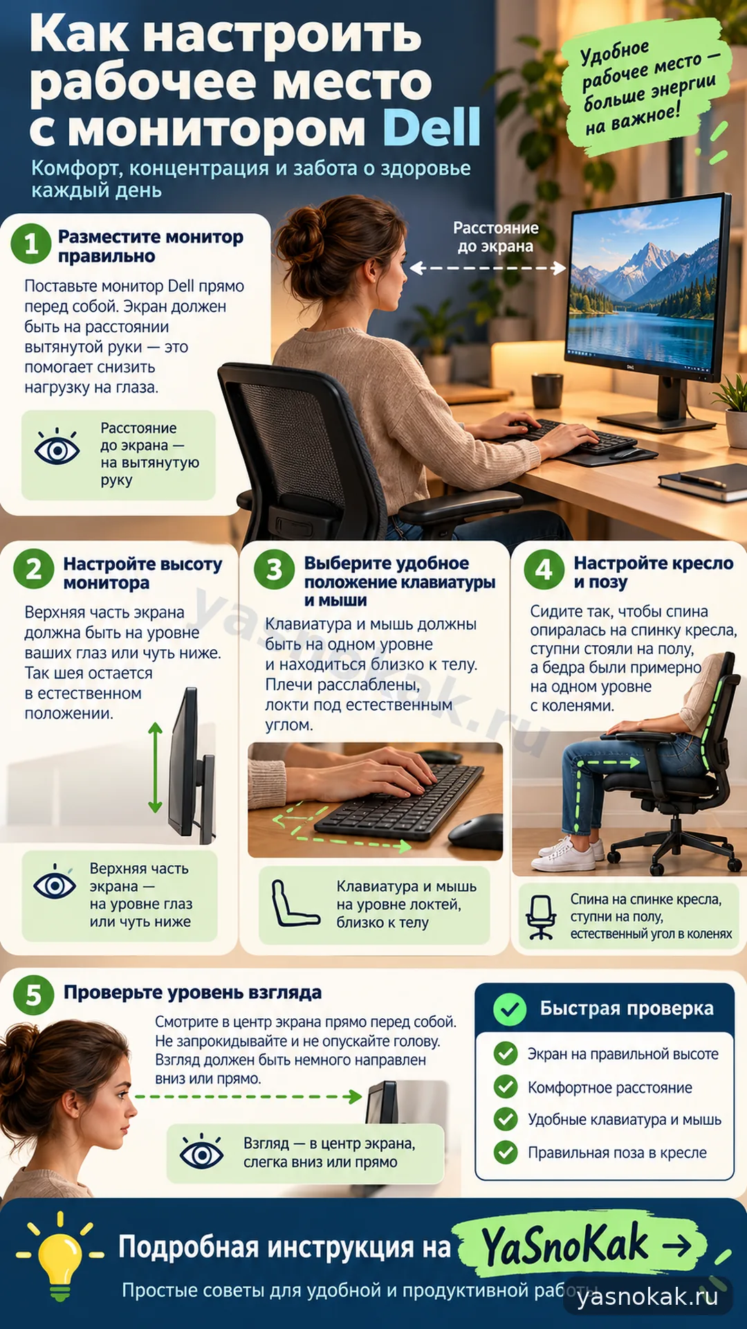 Схема: Настройте рабочее место с монитором Dell