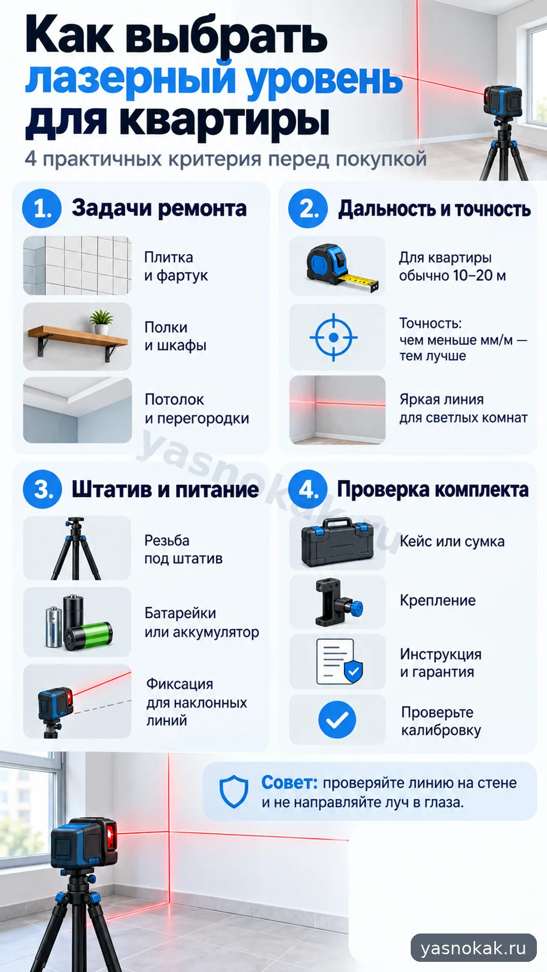 Схема: Как выбрать лазерный уровень Bosch для квартиры