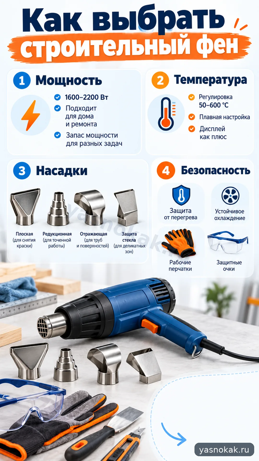 Схема: Как выбрать строительный фен
