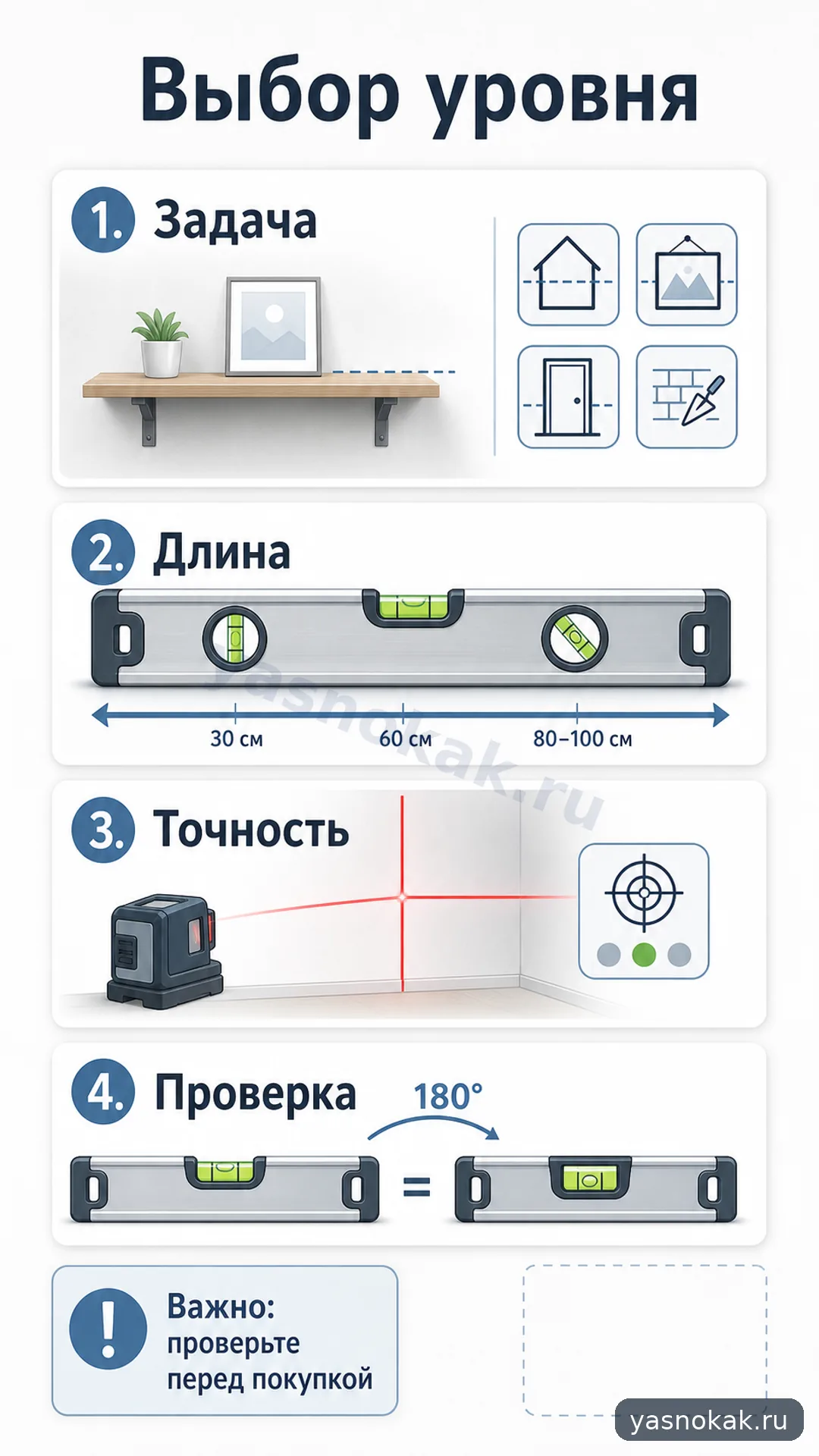 Схема: Как выбрать уровень для ремонта