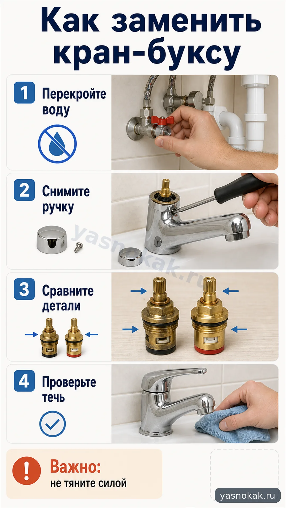 Схема: Как заменить кран-буксу