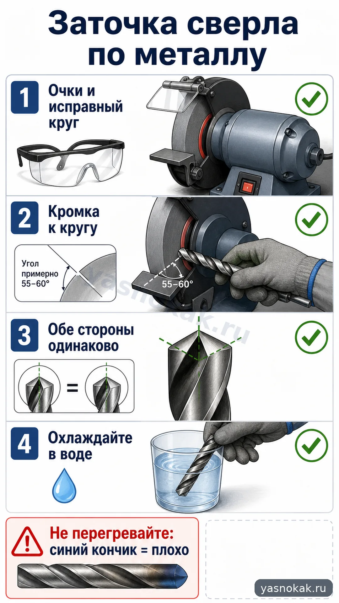 Схема: Как заточить сверло по металлу