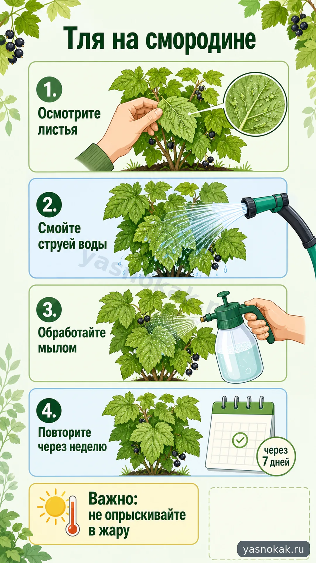 Схема: Как бороться с тлей на смородине