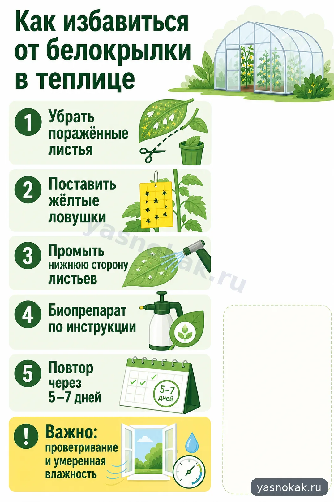 Схема: Как избавиться от белокрылки в теплице: безопасная схема