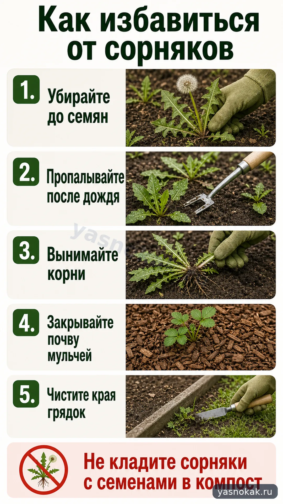 Схема: Как избавиться от сорняков на участке