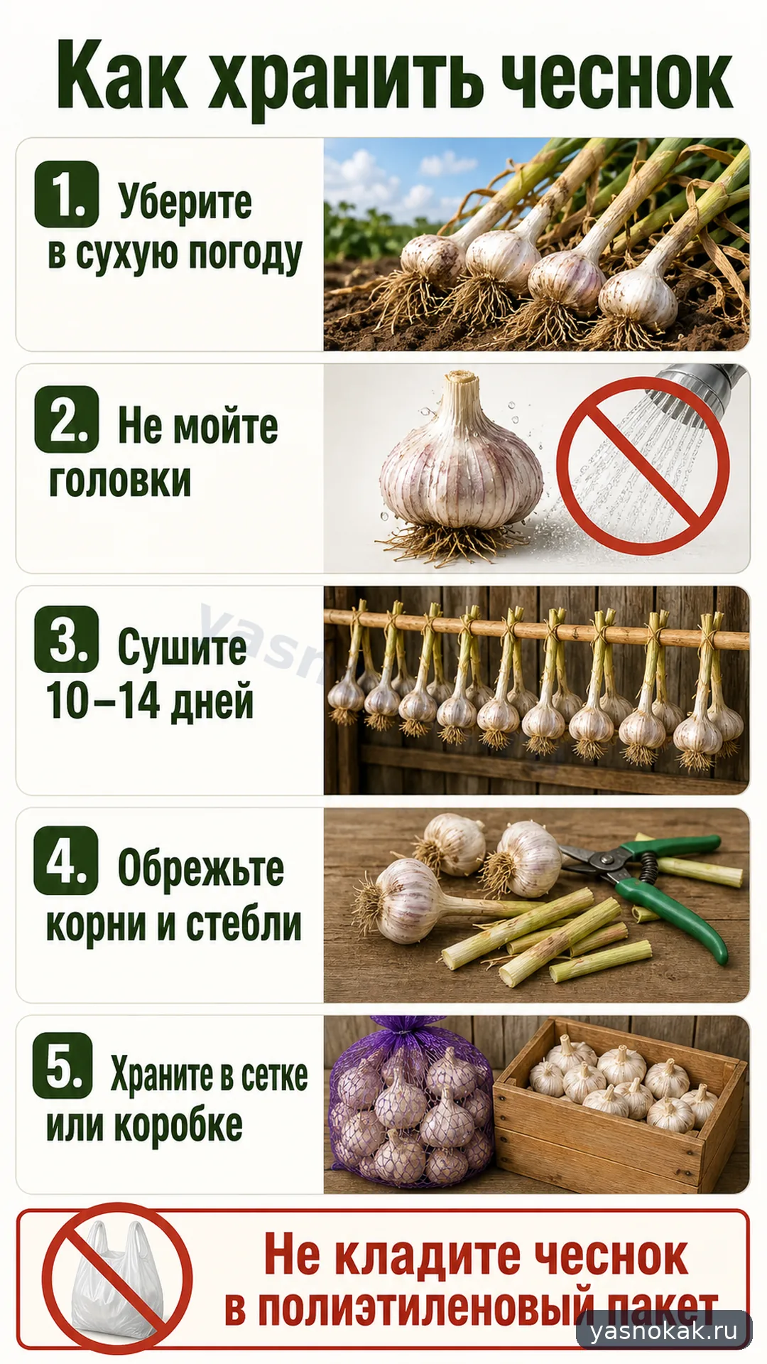 Схема: Как хранить чеснок после уборки