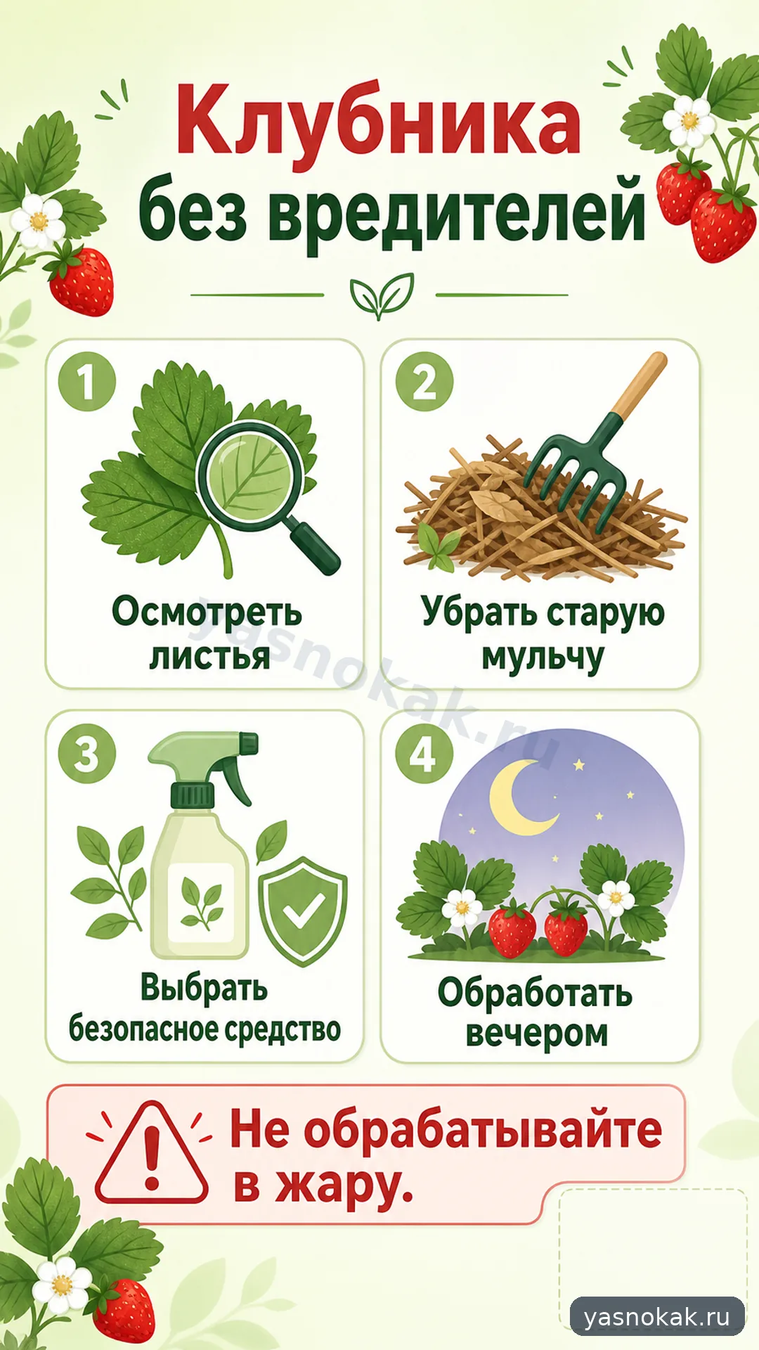 Схема: Как обработать клубнику от вредителей