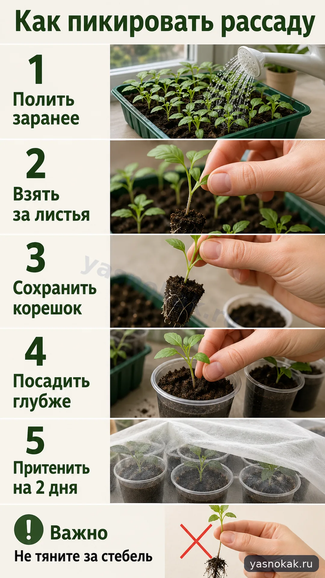 Как пикировать рассаду