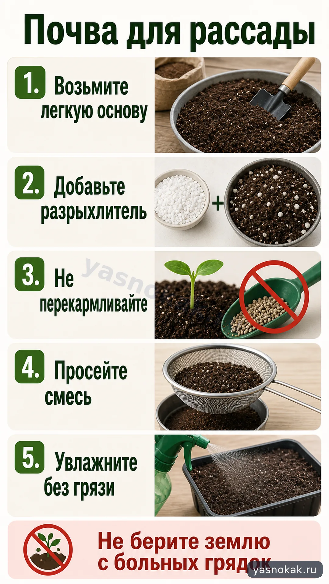 Схема: Как подготовить почву для рассады