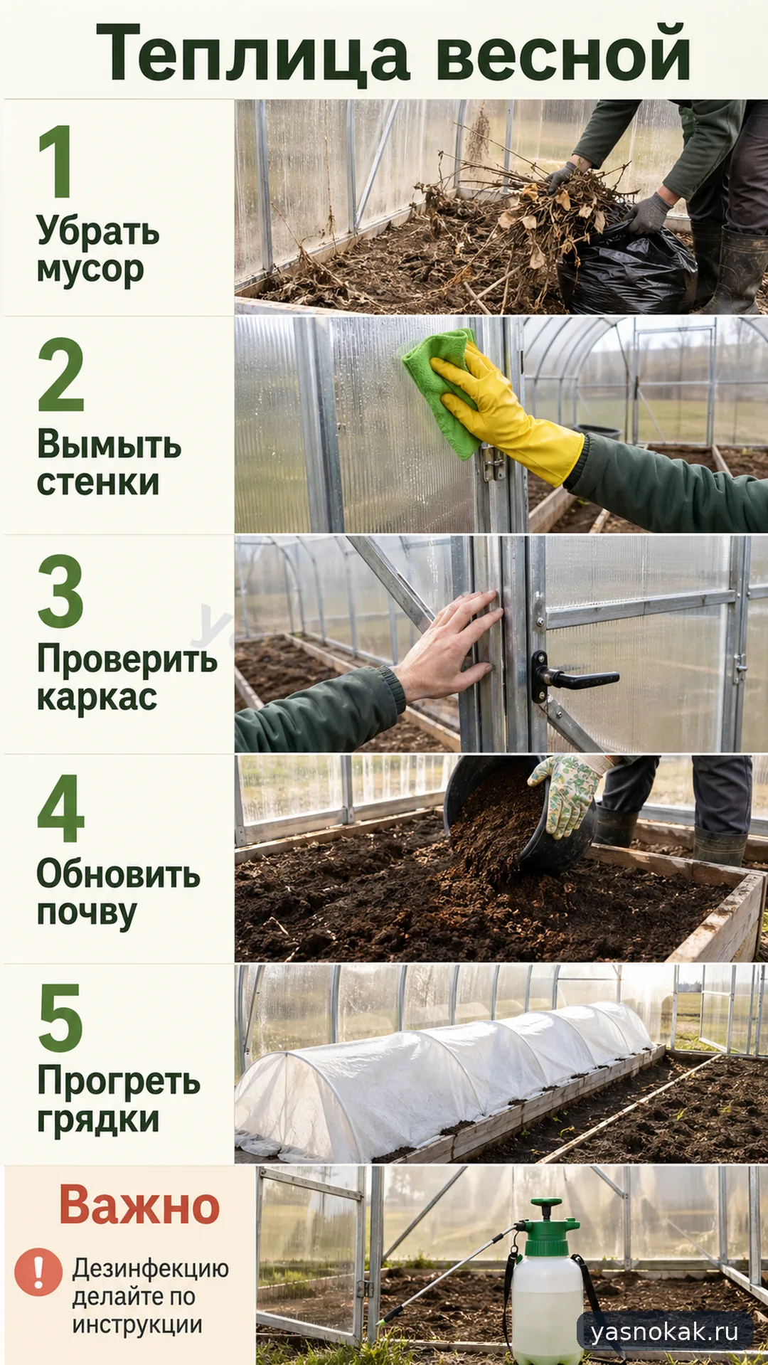 Как подготовить теплицу весной