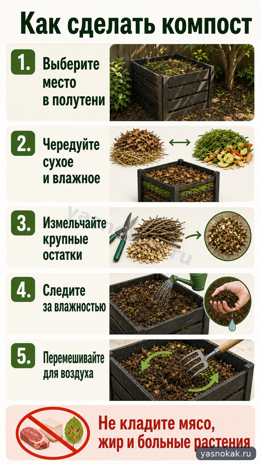 Схема: Как сделать компост на даче
