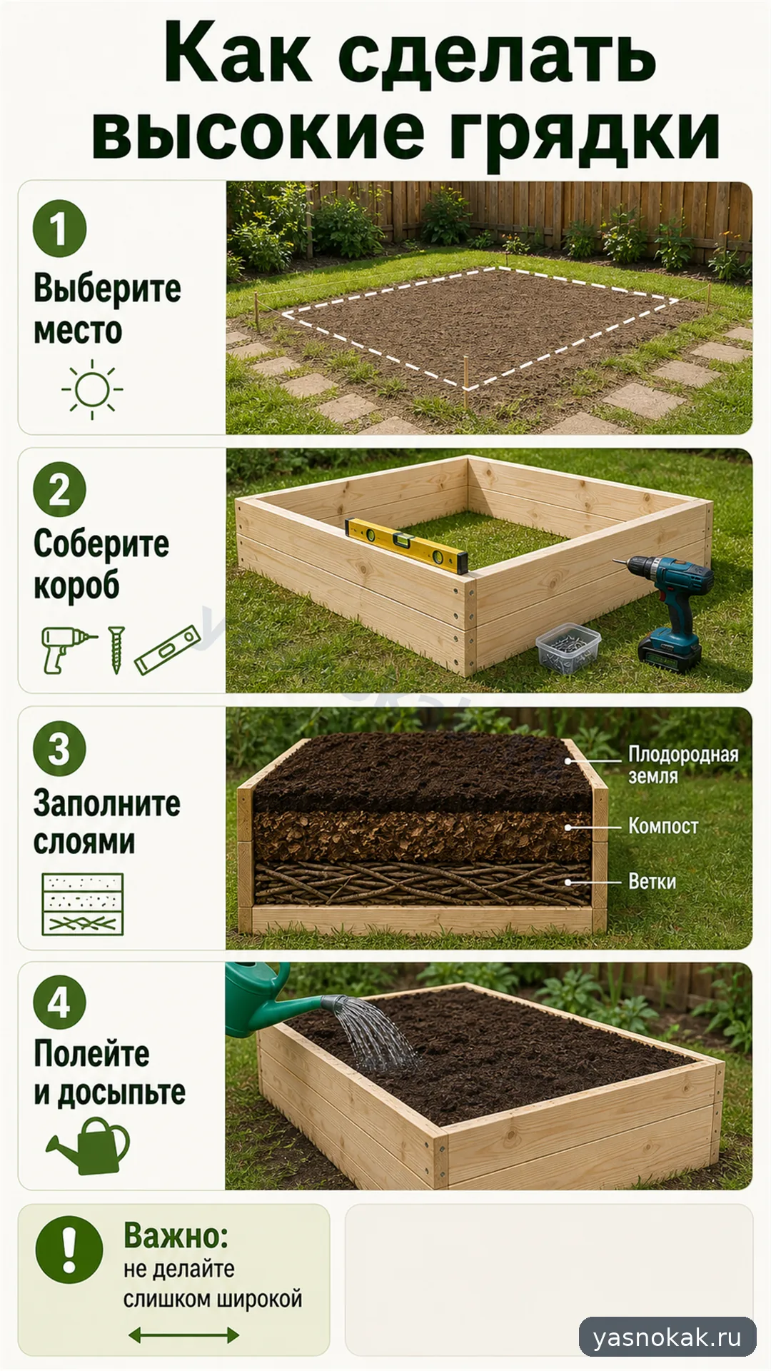 Схема: Как сделать высокие грядки