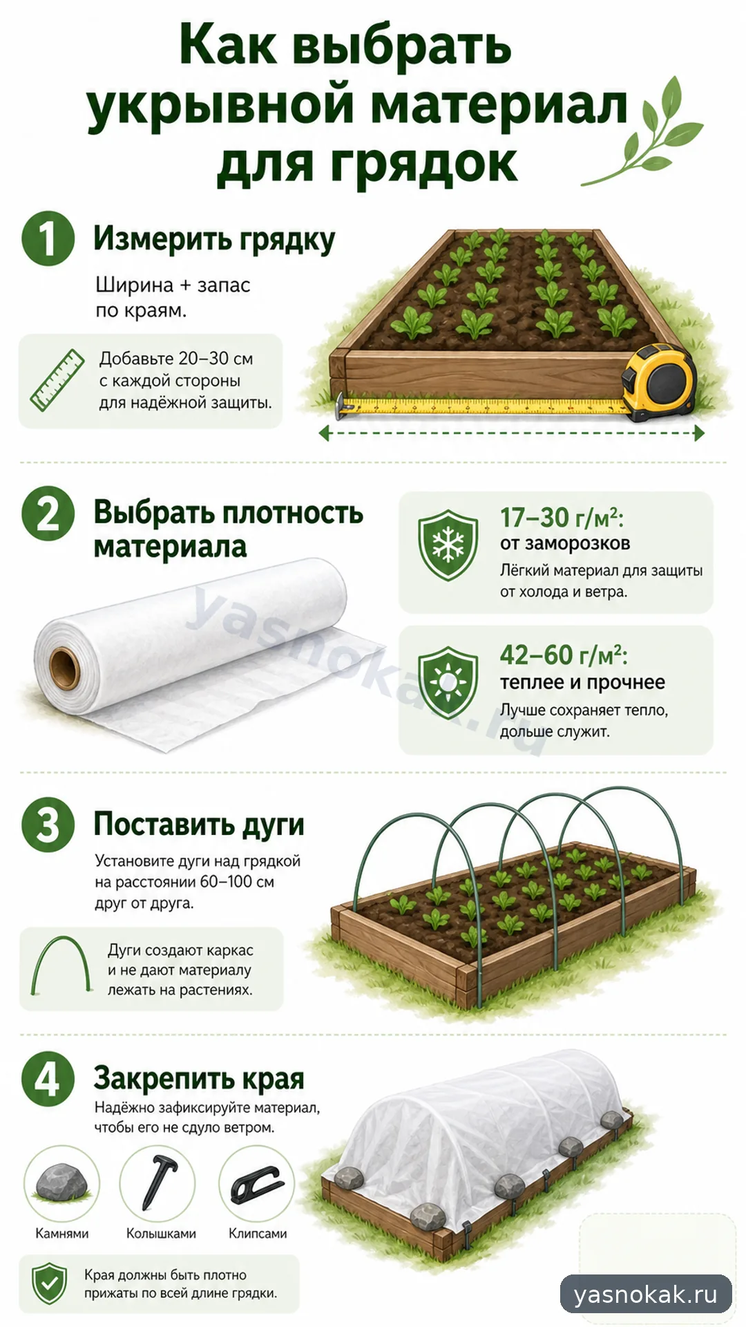 Схема: Как выбрать укрывной материал для грядок