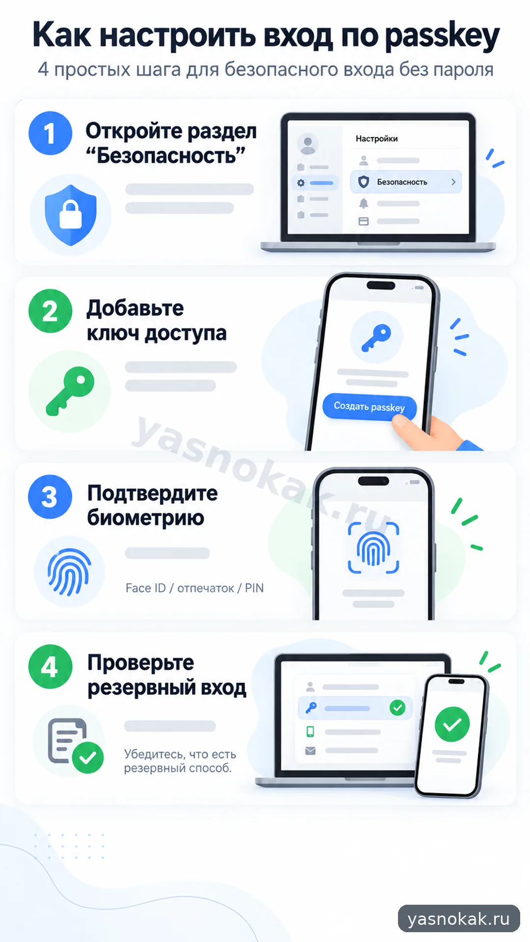 Схема: Как настроить вход по passkey