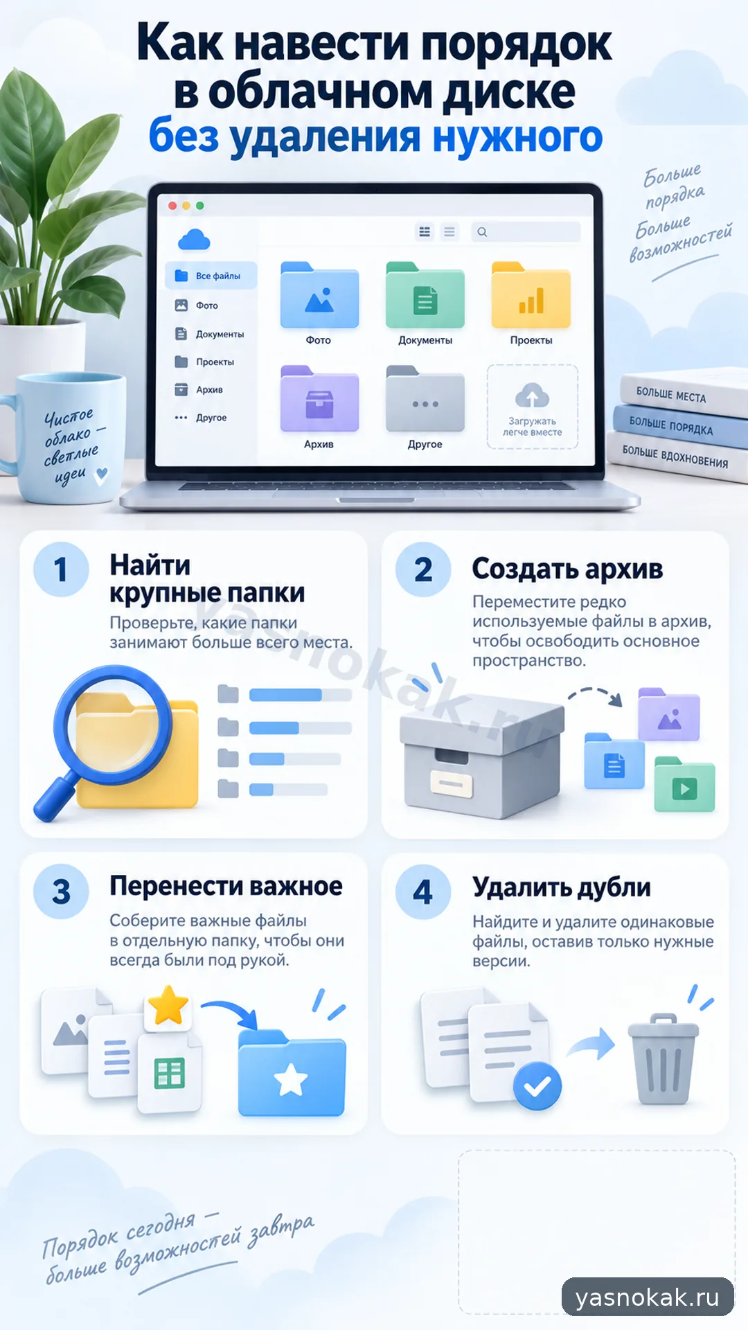 Схема: Как навести порядок в облачном диске без удаления нужного