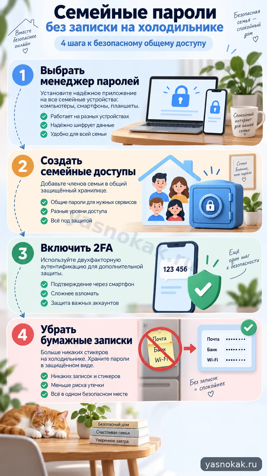 Схема: Как организовать семейные пароли без записки на холодильнике