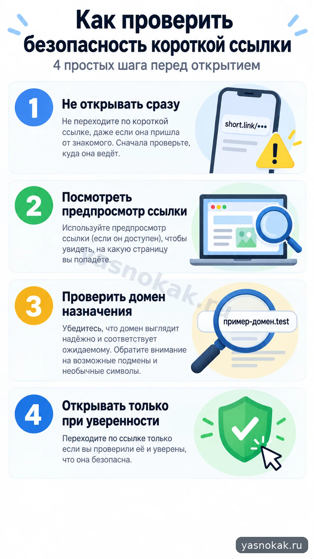 Схема: Как проверить безопасность короткой ссылки