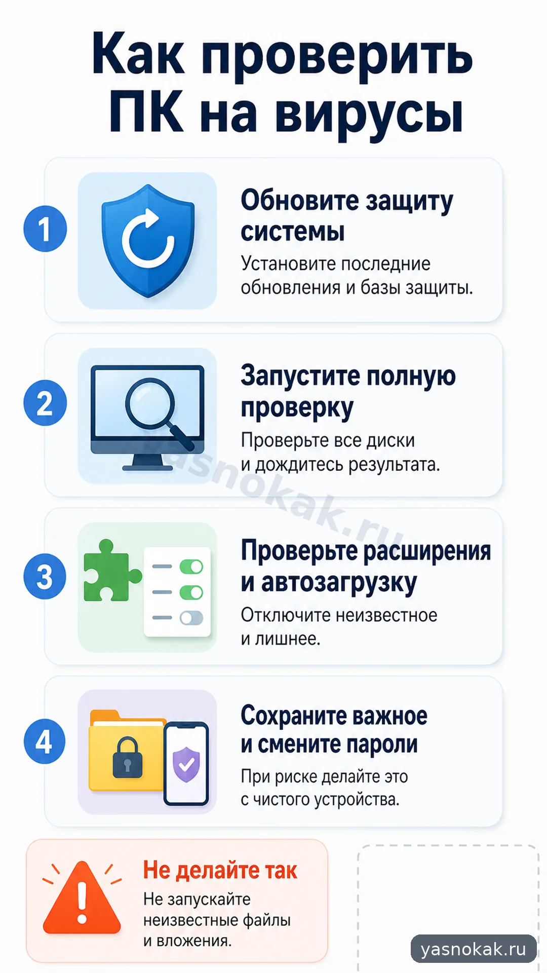 Схема: как проверит вирусы на пк
