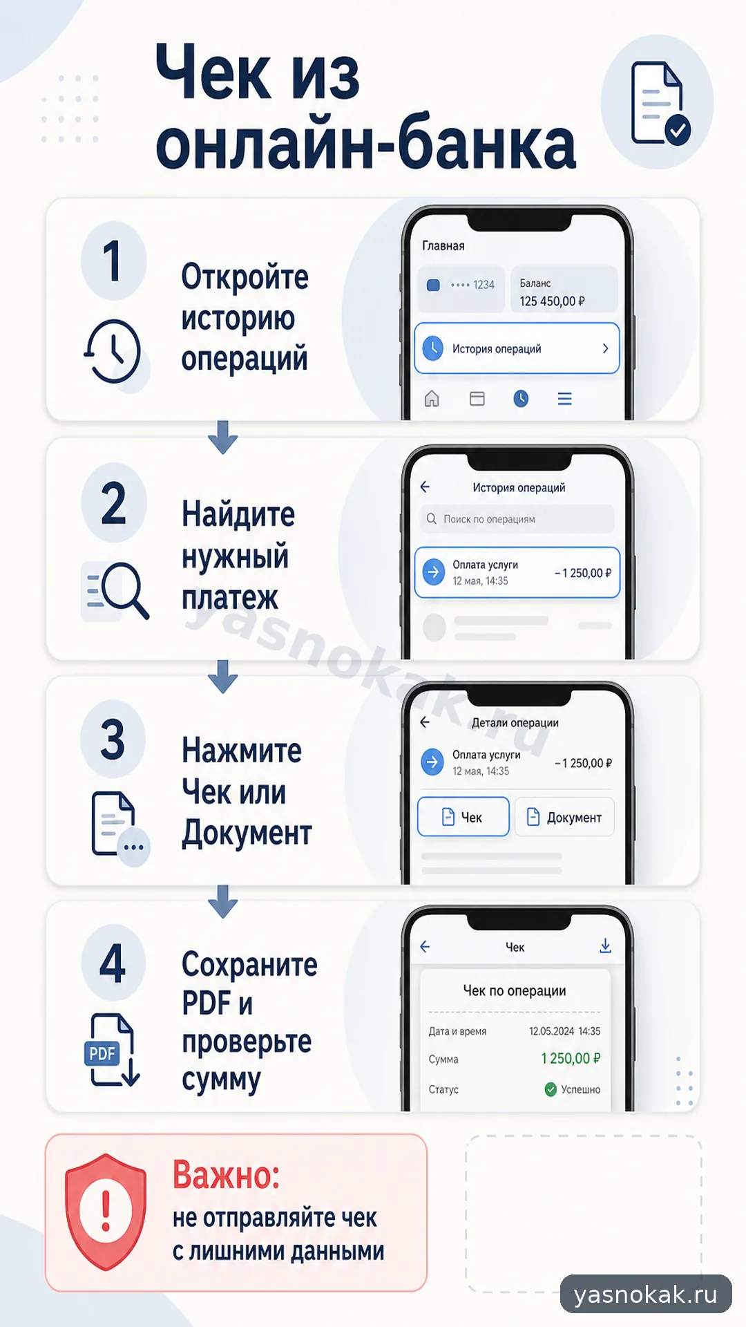 Схема: Как скачать чек из онлайн-банка