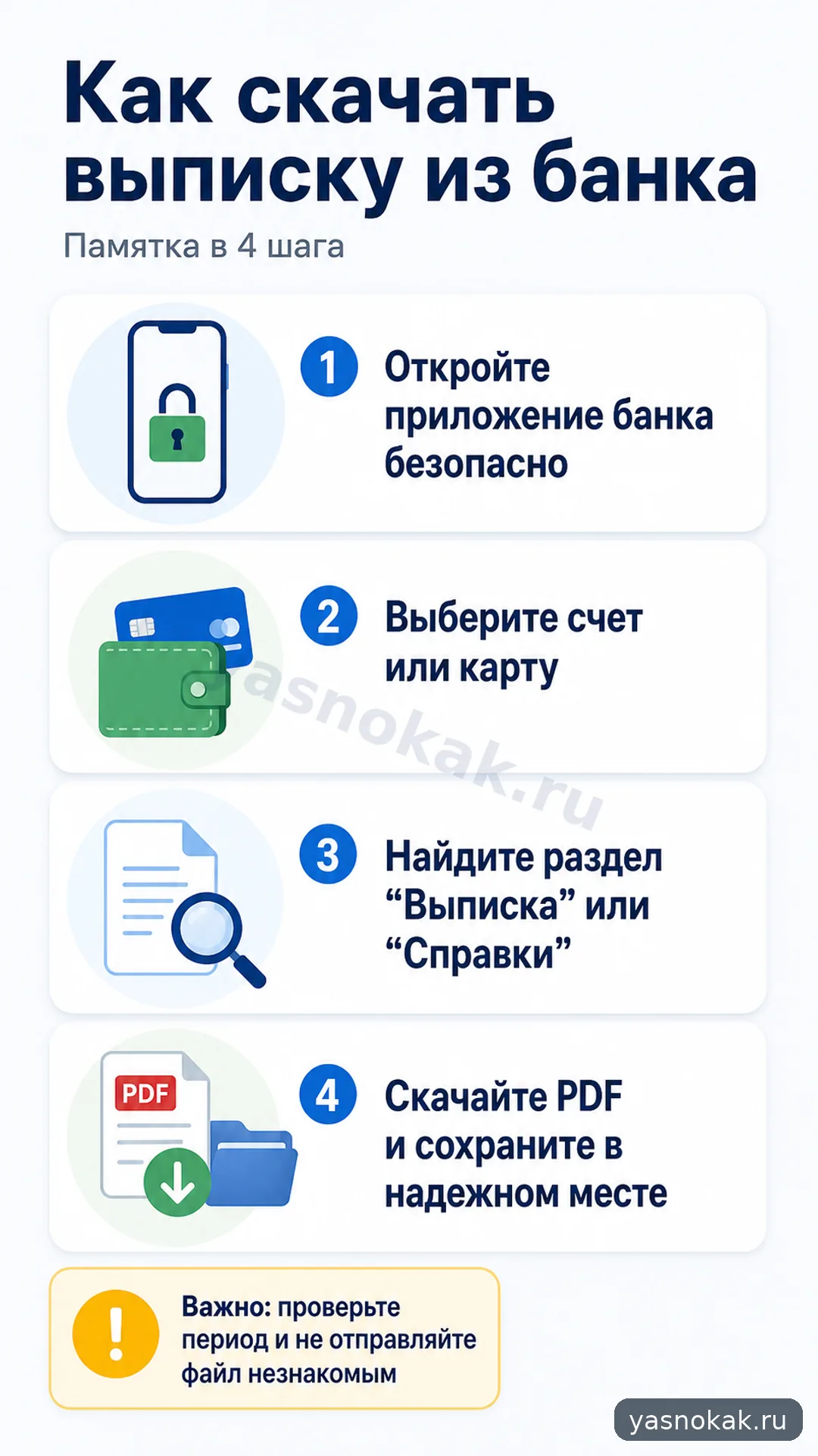 Схема: Как скачать выписку из банка в приложении