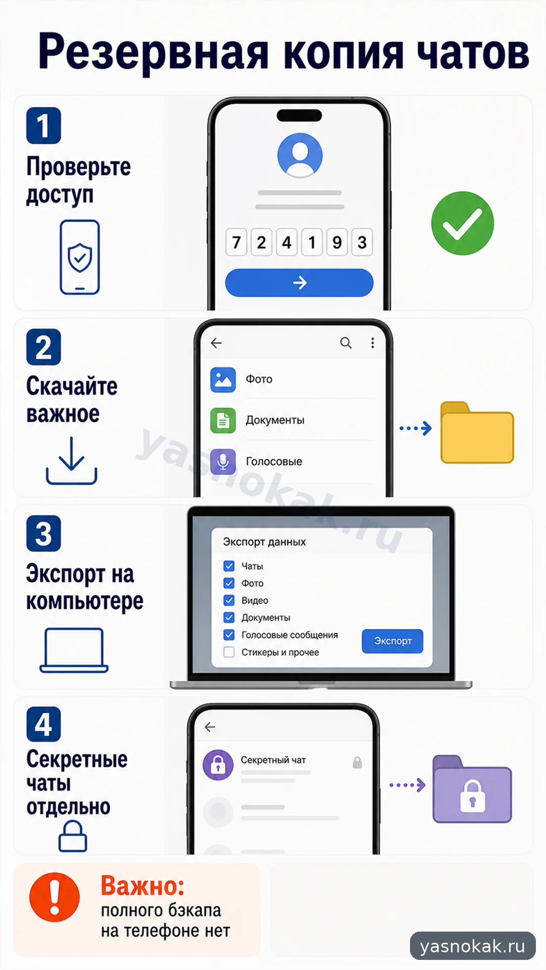 Схема: Как создать резервную копию Телеграмма