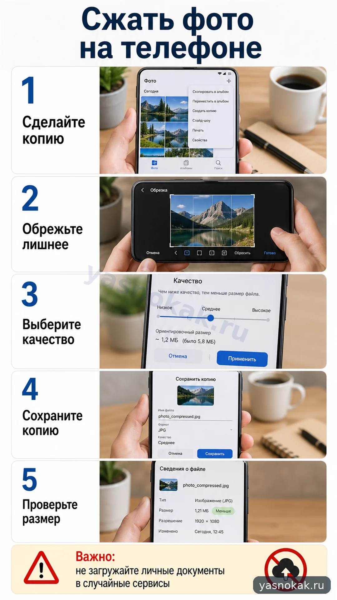 Схема: Как сжать фото на телефоне