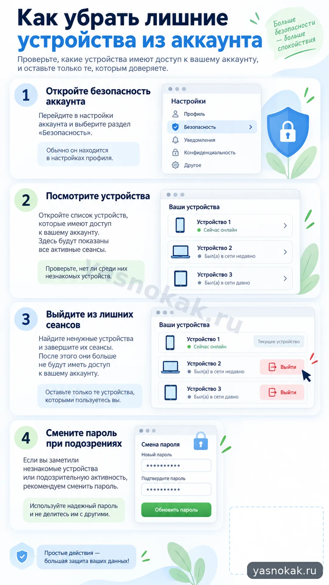 Схема: Как убрать лишние устройства из аккаунта