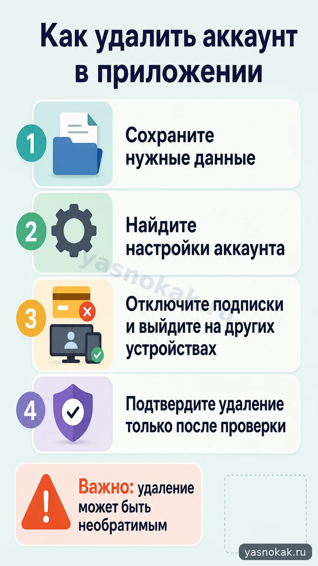 Схема: Как удалить аккаунт из приложения на телефоне