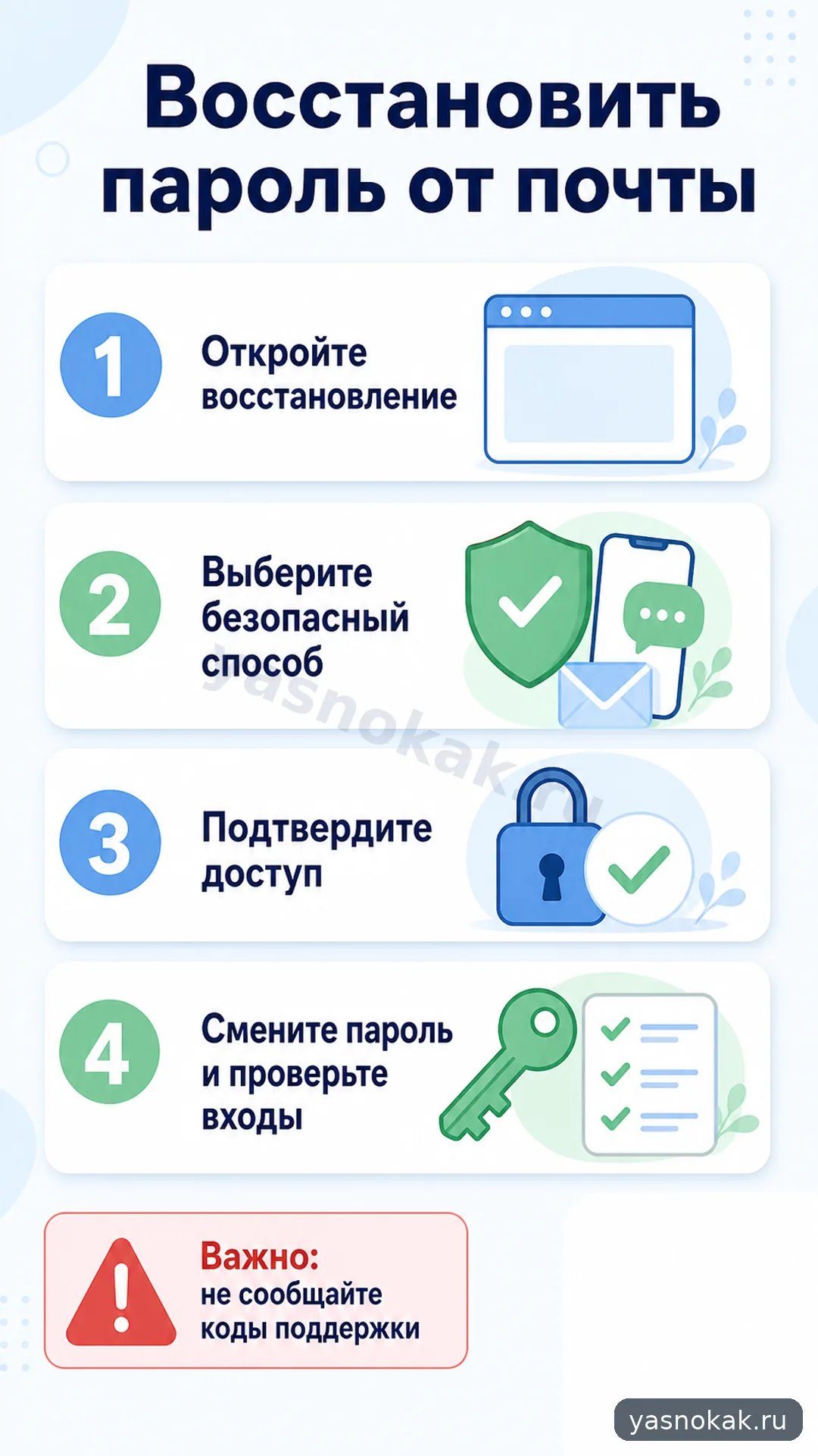 как восстановить пароль от почты майл