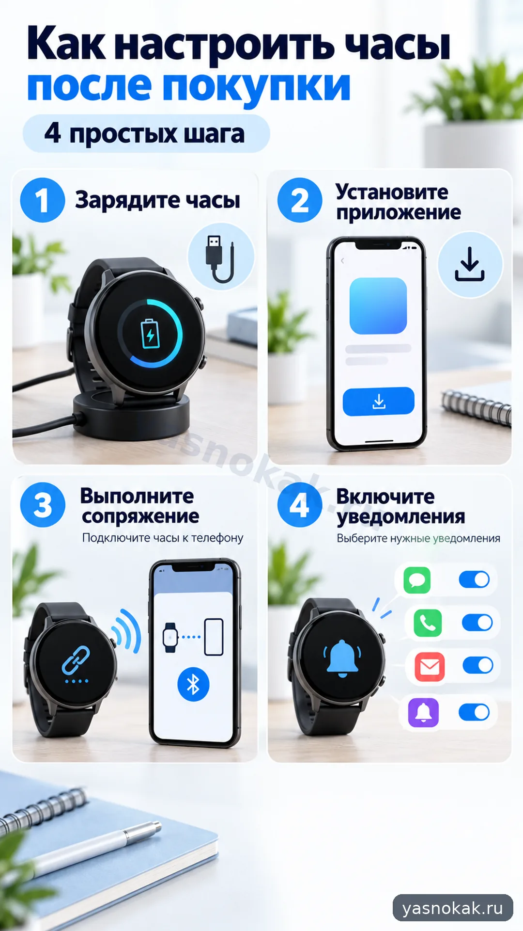Схема: Как настроить часы Amazfit после покупки