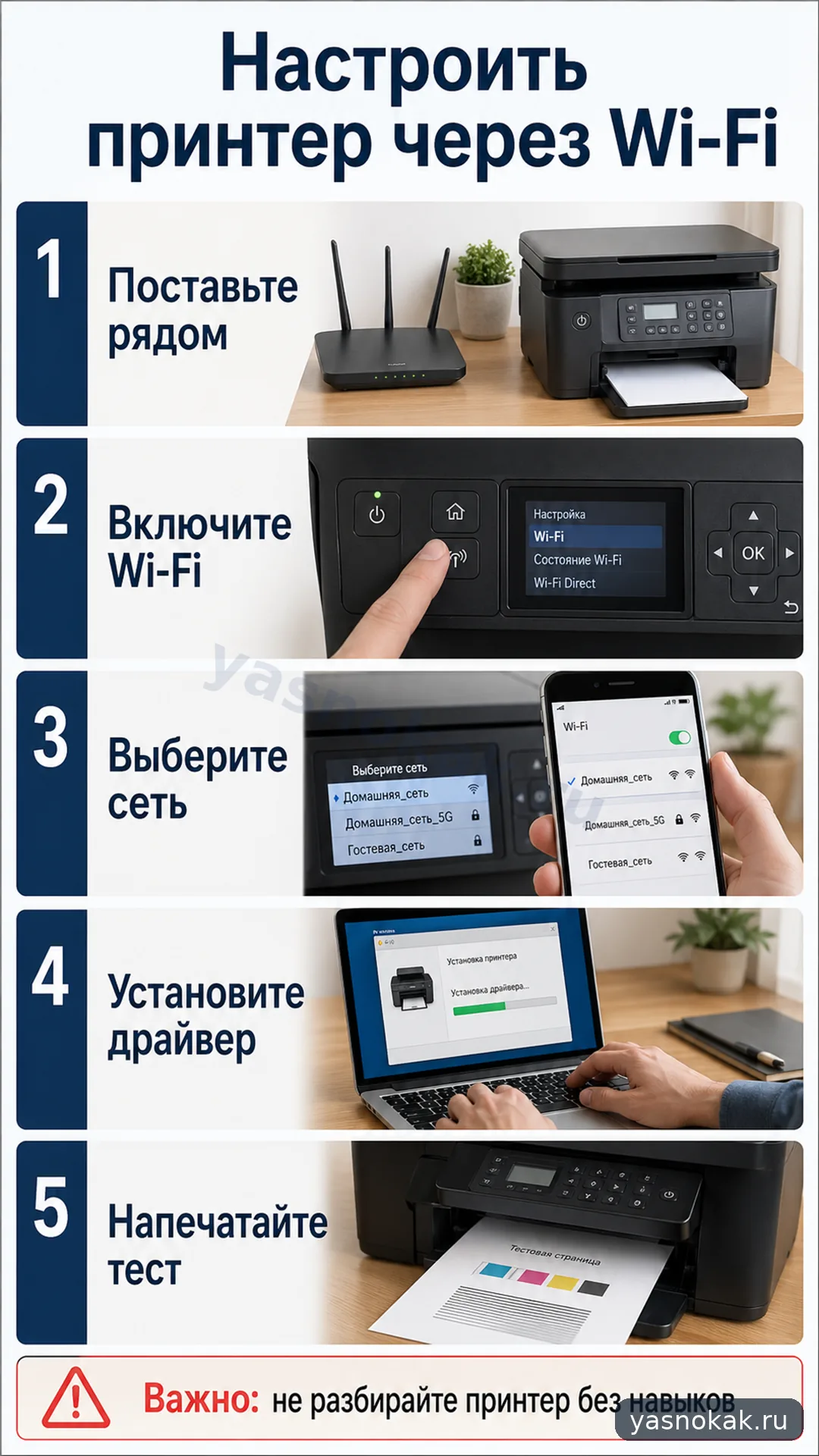 Схема: Как настроить принтер через вайфай