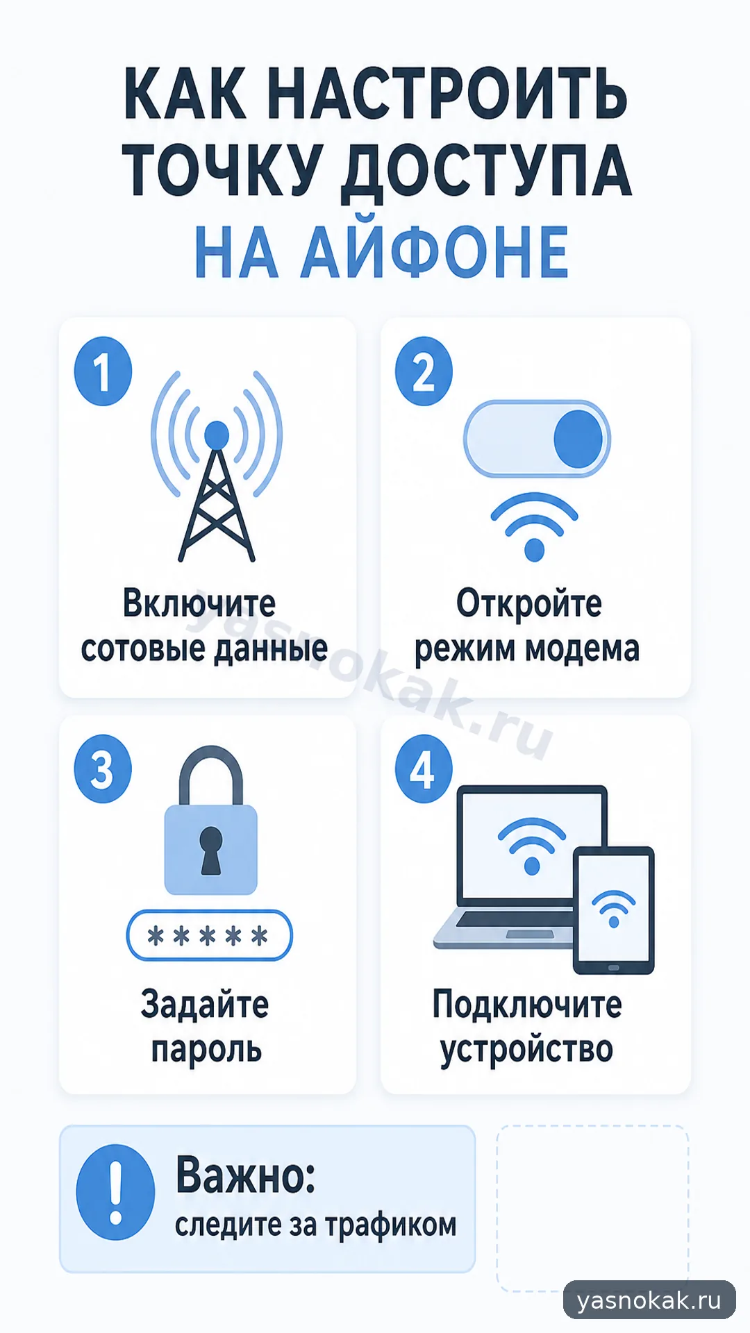 Схема: Как настроить точку доступа на айфоне