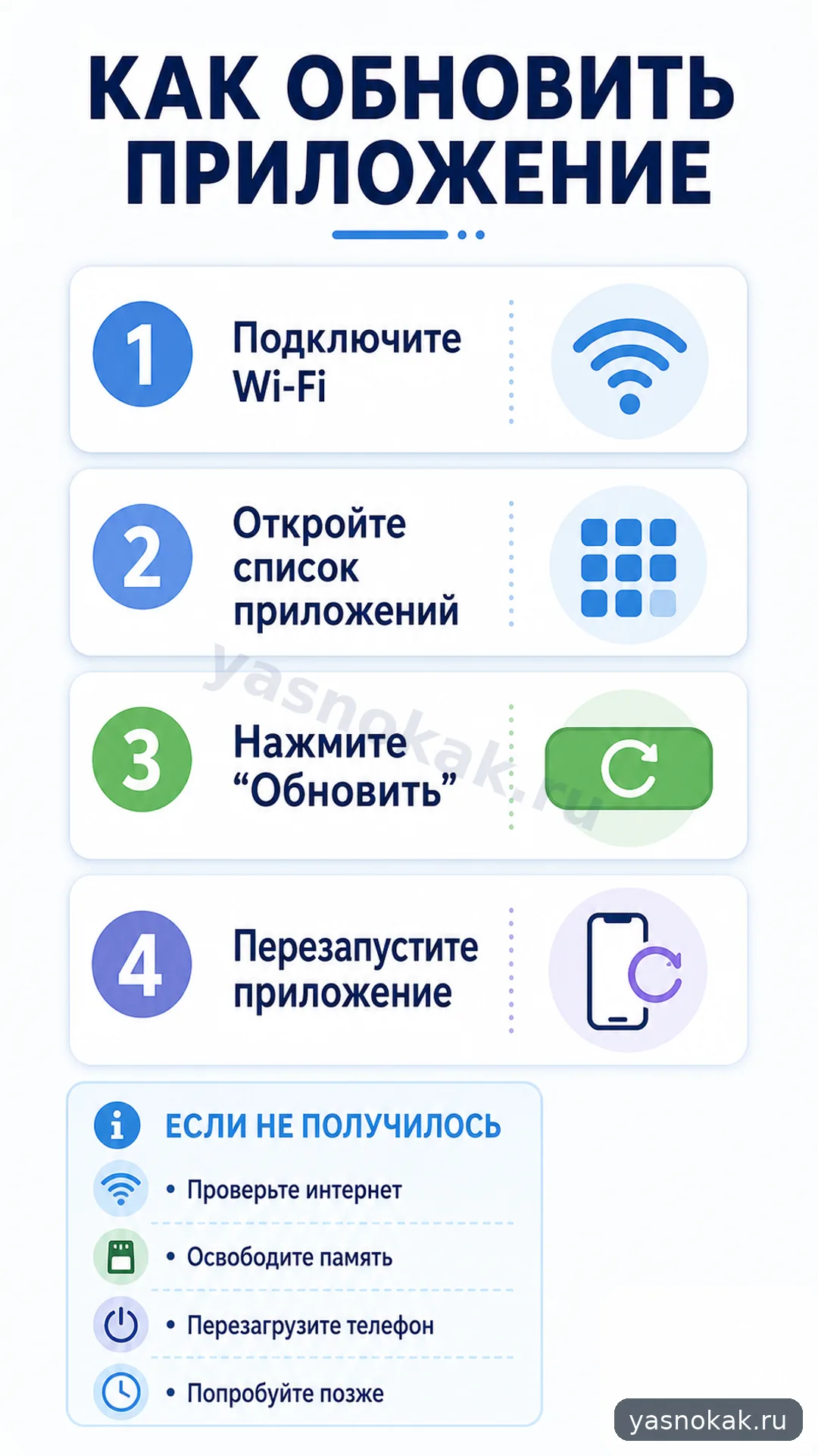 Схема: Как обновить приложение на телефоне