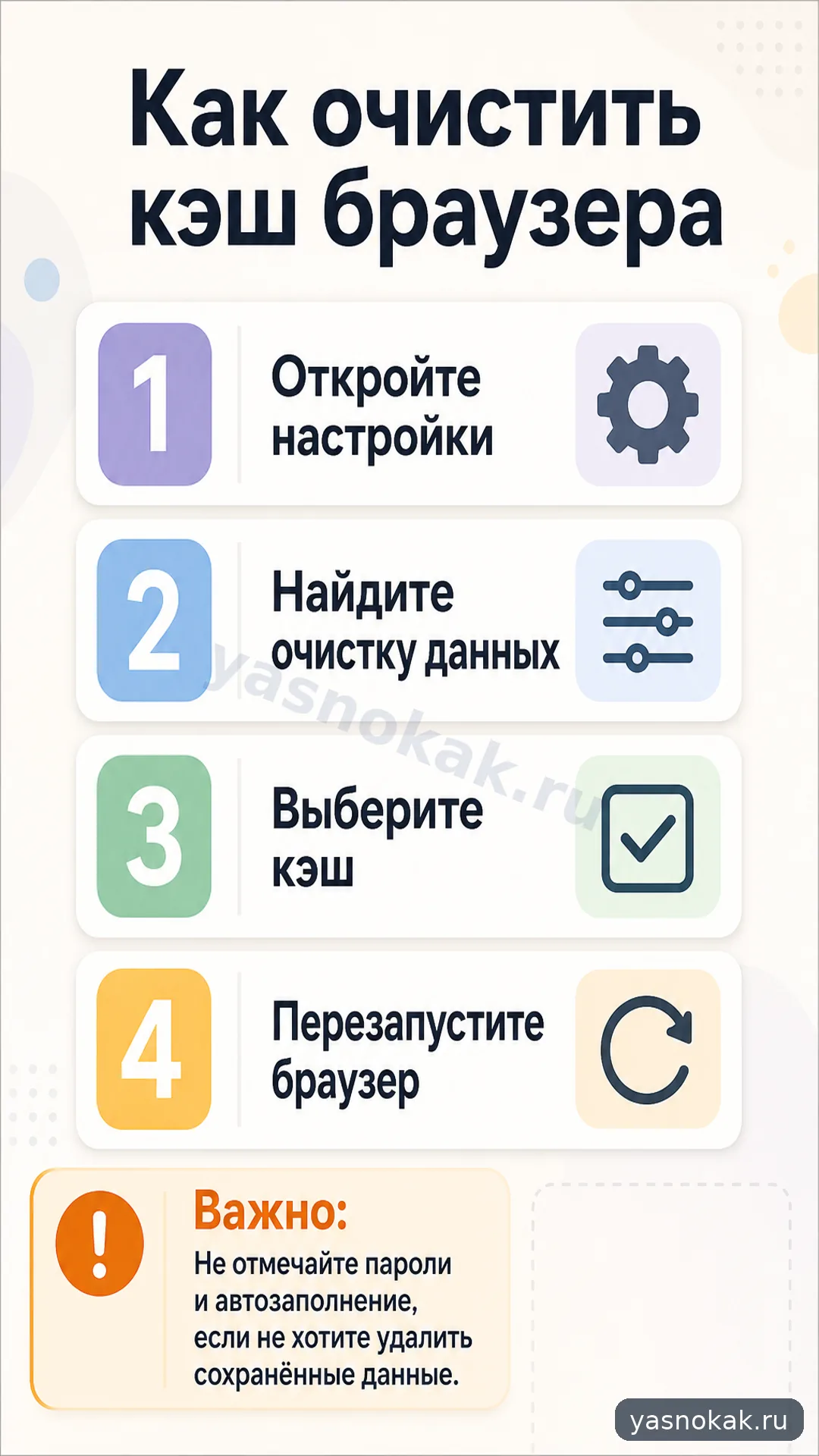 Схема: Как очистить кэш браузера