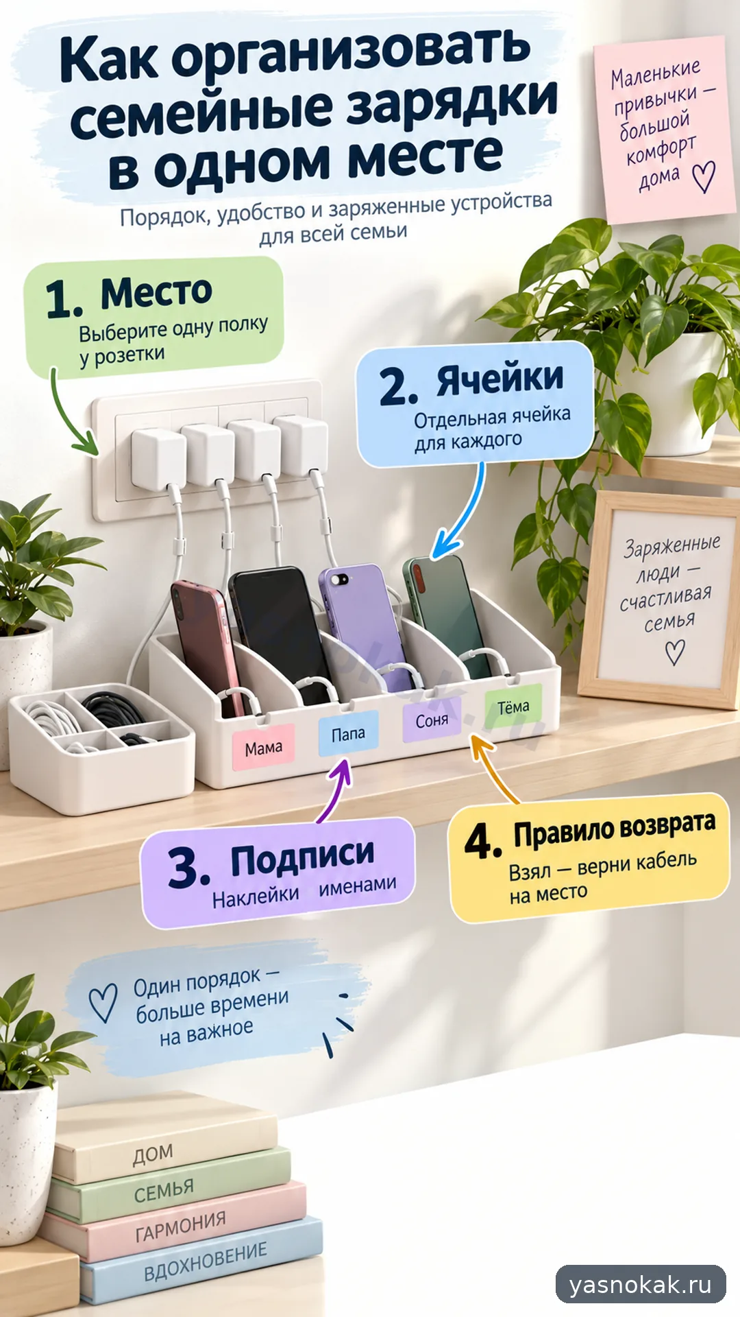 Схема: Как организовать семейные зарядки в одном месте