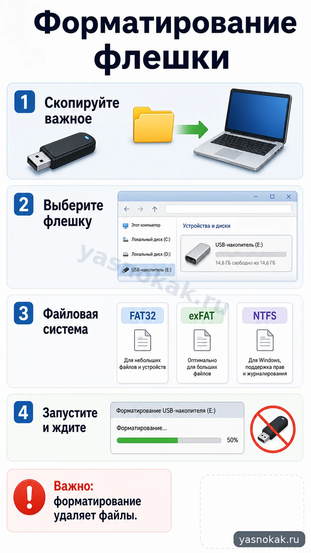Схема: Как отформатировать флешку