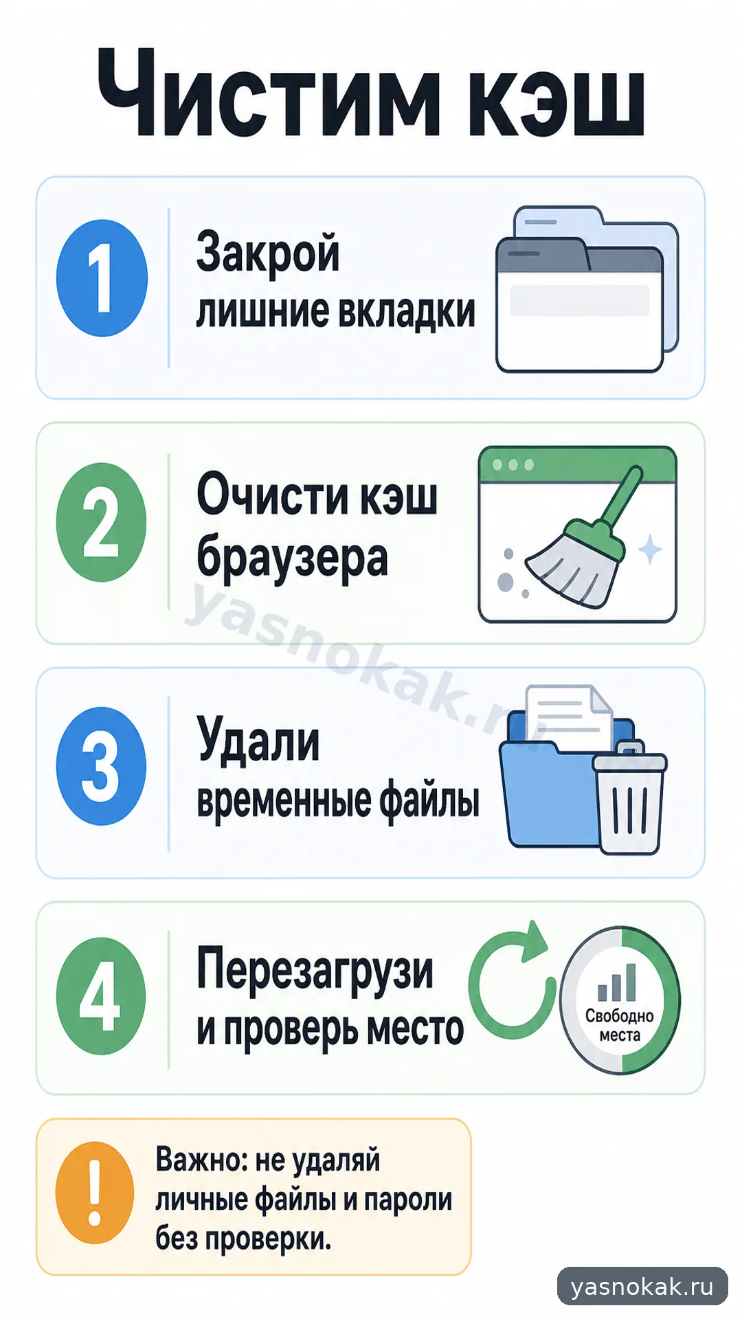 Схема: Как почистить кэш на компьютере