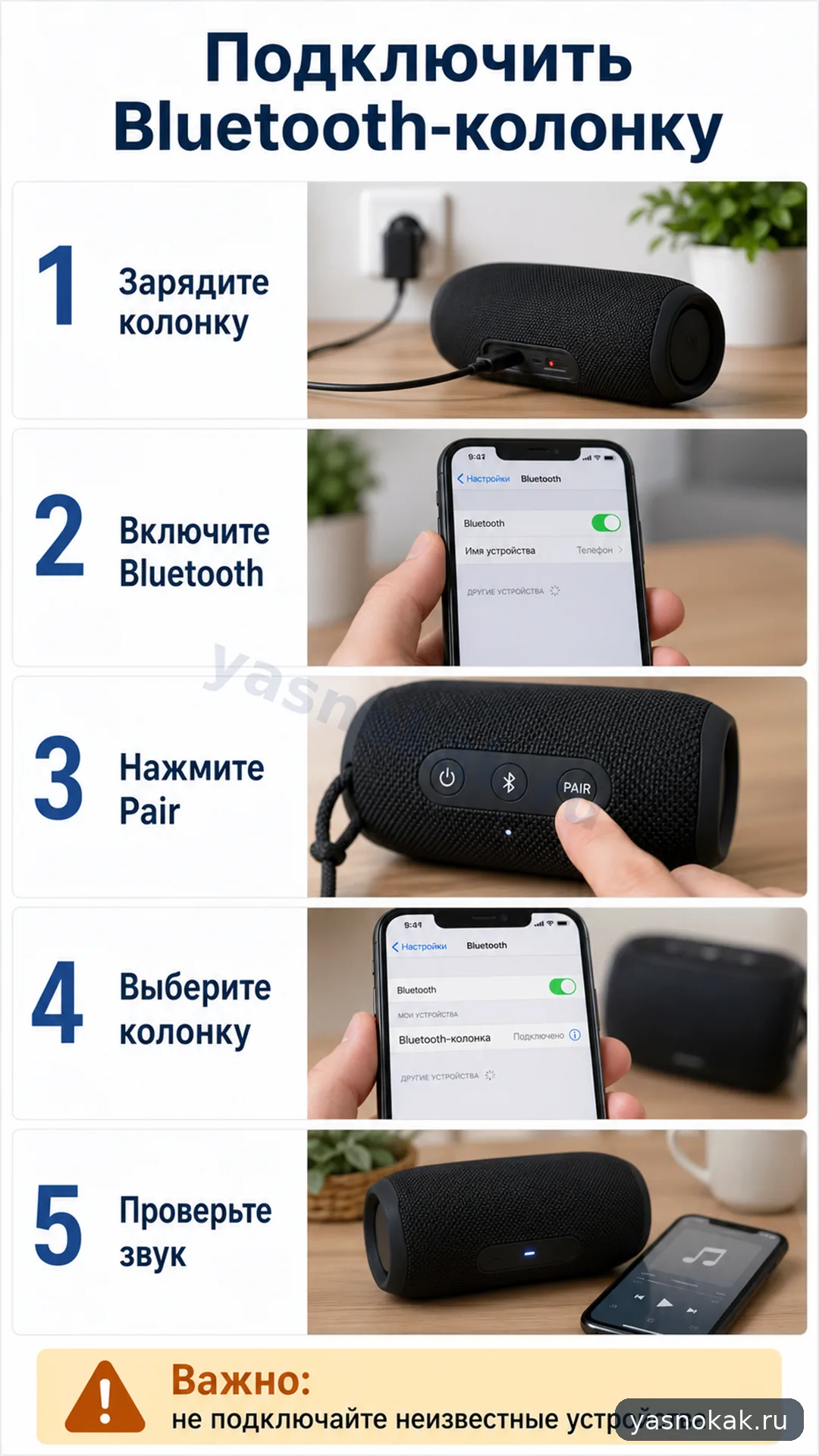 Схема: Как подключить блютуз колонку