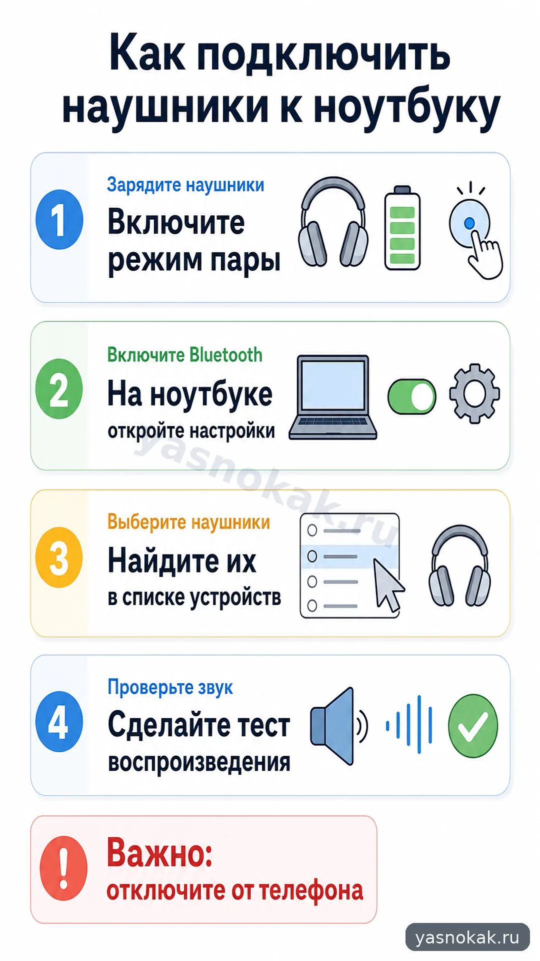 Схема: Как подключить Bluetooth-наушники к ноутбуку
