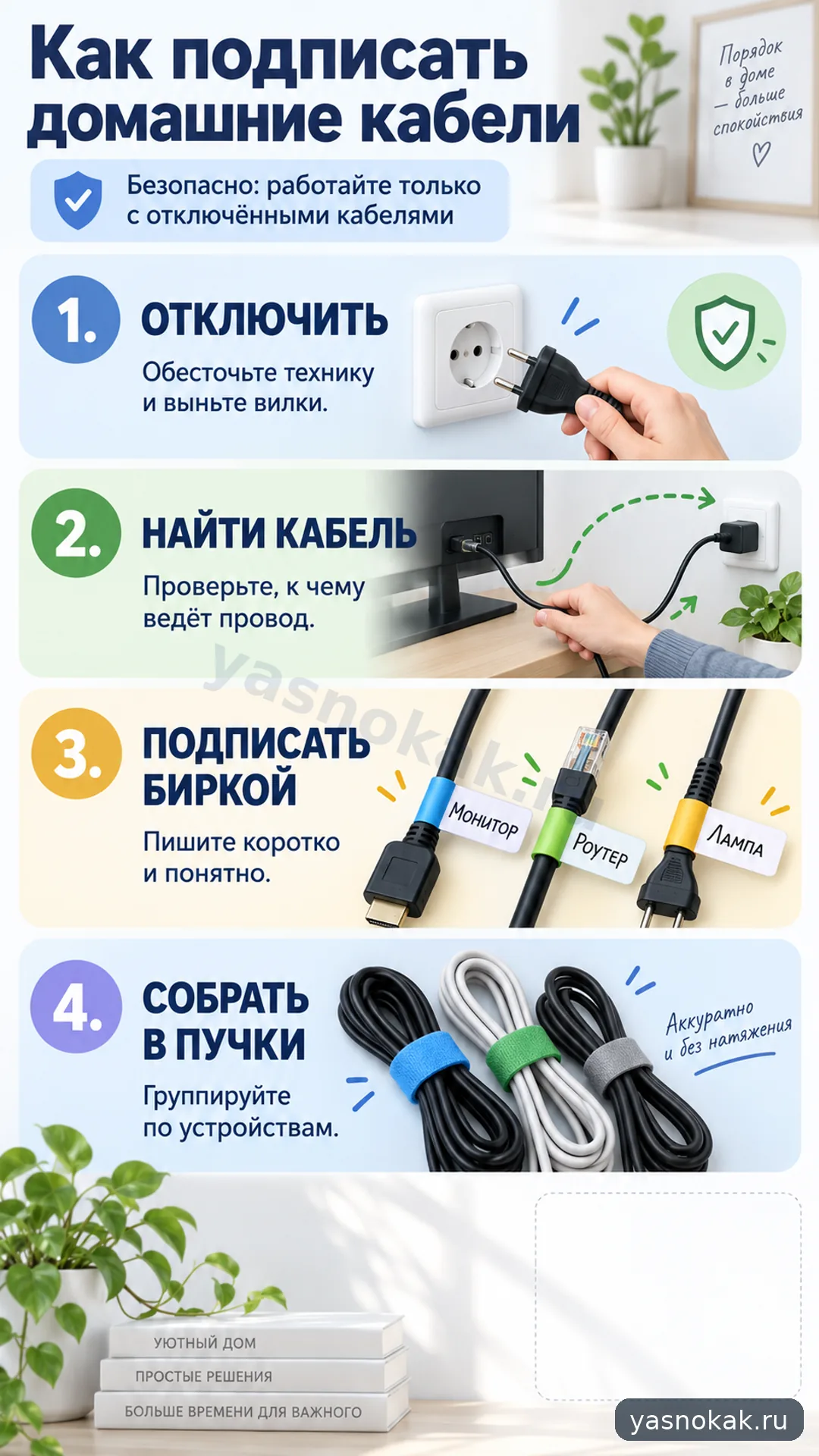 Схема: Как подписать домашние кабели, чтобы не путаться